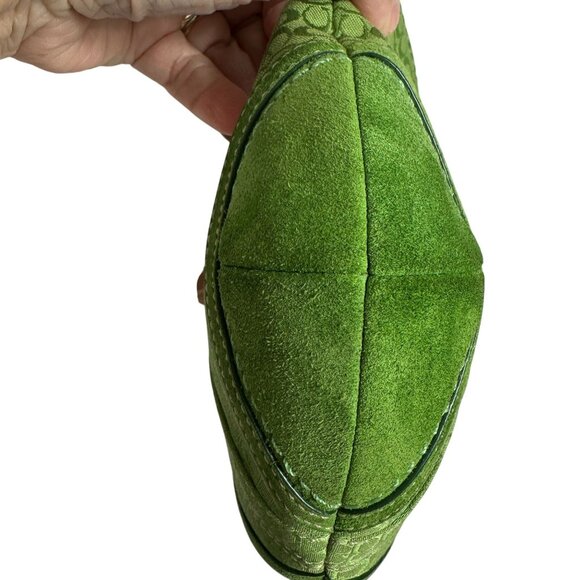 Vintage Coach Lime Green Signature Crossbody Bag Y2K - Picture 13 of 14